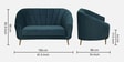 Kaylee Velvet 2 Seater Sofa In Teal Blue Colour