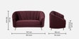Kaylee Velvet 2 Seater Sofa In Wine Red Colour