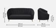 Kaylee Velvet 3 Seater Sofa In Charcoal Grey Colour