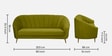 Kaylee Velvet 3 Seater Sofa In Mehendi Green Colour