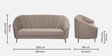 Kaylee Velvet 3 Seater Sofa In Sandy Brown Colour