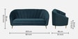Kaylee Velvet 3 Seater Sofa In Teal Blue Colour