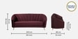 Kaylee Velvet 3 Seater Sofa In Wine Red Colour