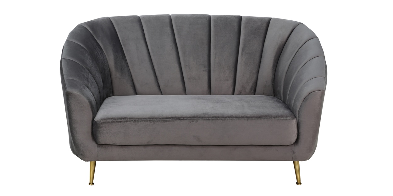 Buy Kaylee Velvet Seater Sofa In Fossil Grey Colour at 2% OFF by