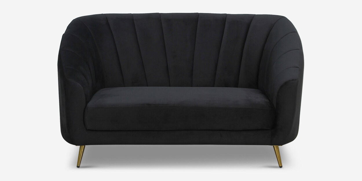 Buy Kaylee Velvet Fabric 2 Seater Sofa In Charcoal Grey Colour By Casacraft Online