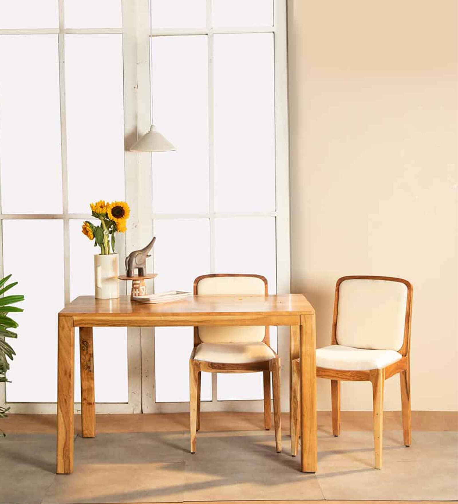 Kaalas Solid Wood 4 Seater Dining Table In Natural Colour