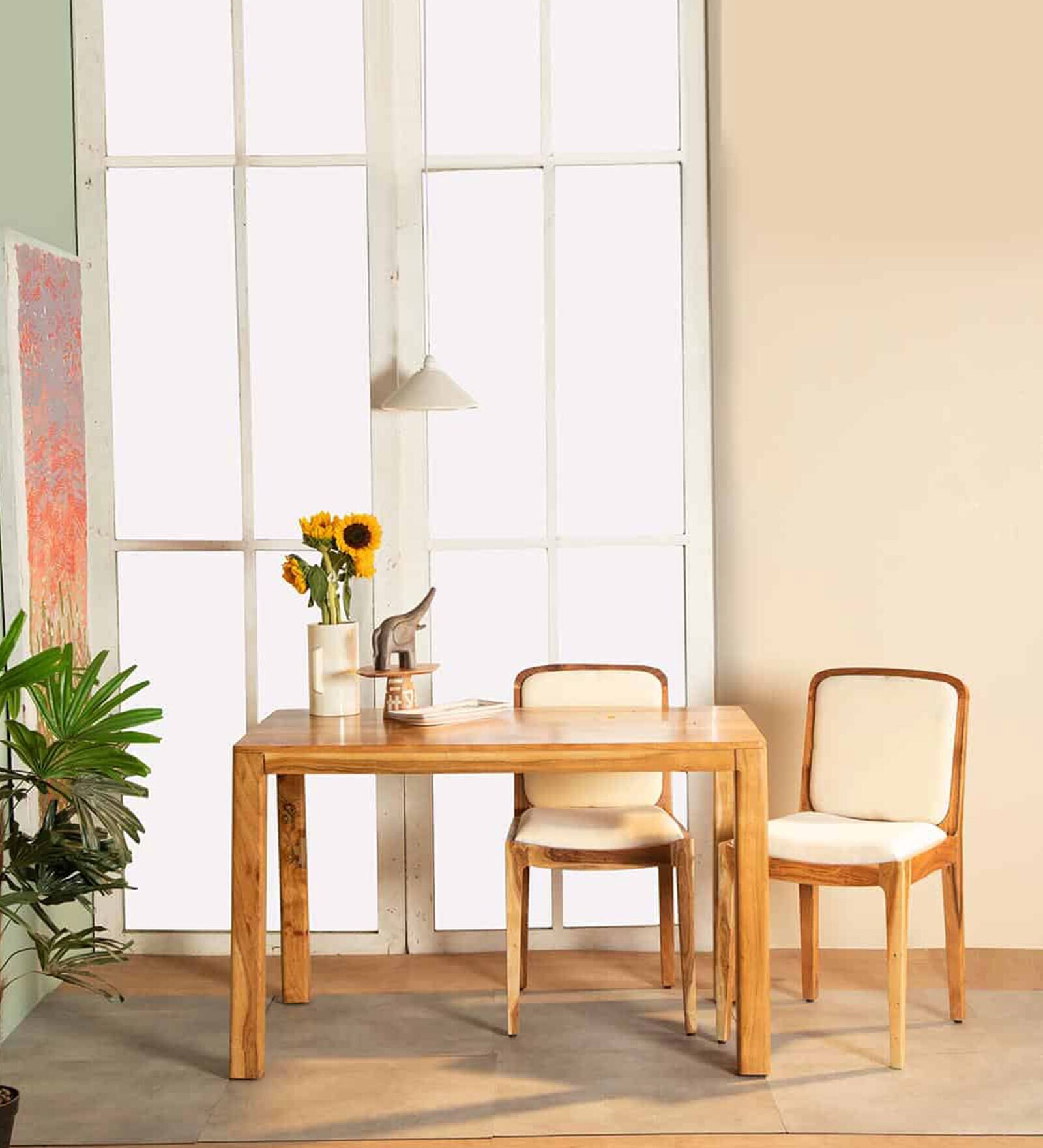 Kaalas 6 Seater Solid Wood Dining Table In Natural Finish