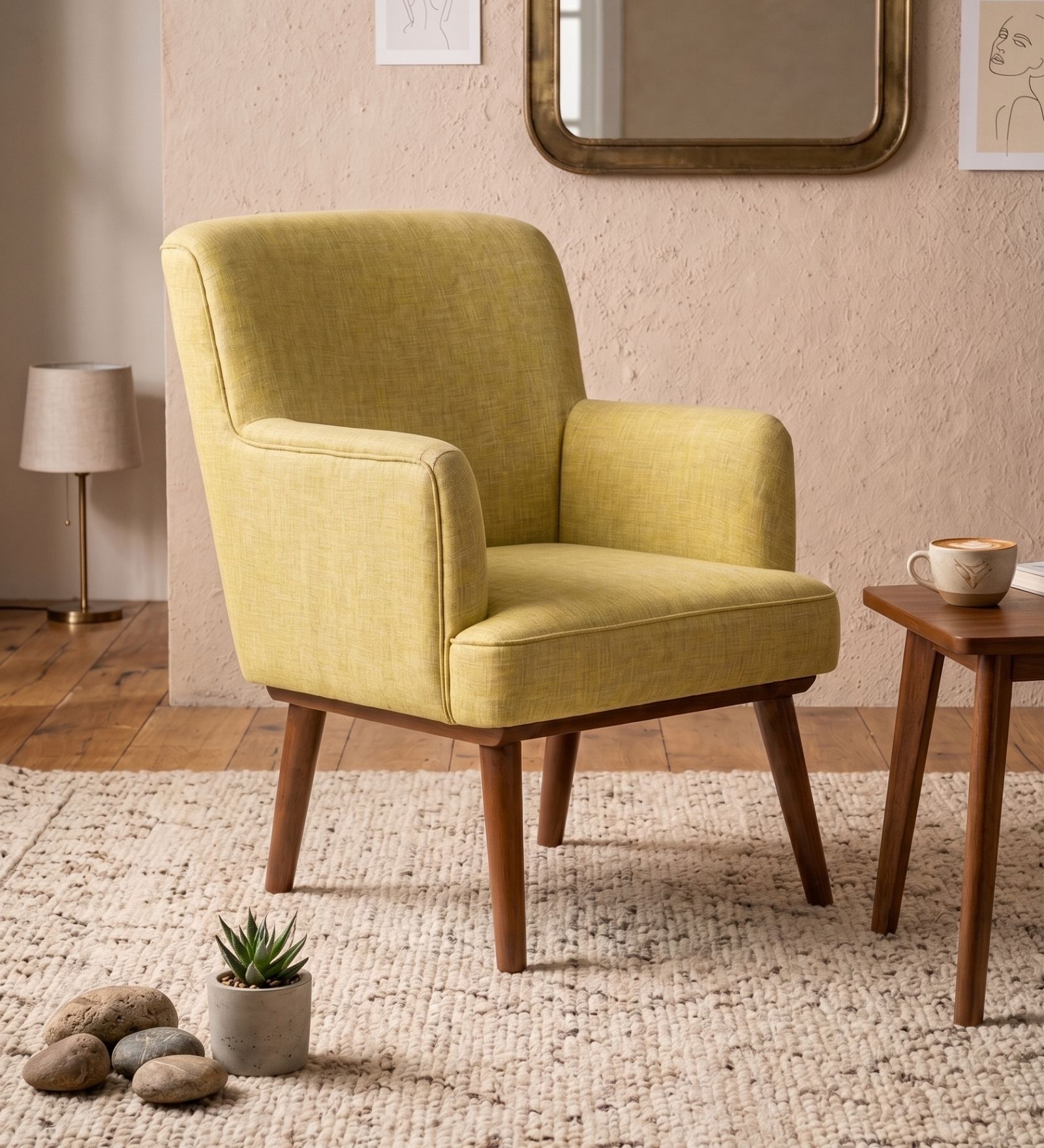 Kabo Arm Chair In Zest Lime Colour