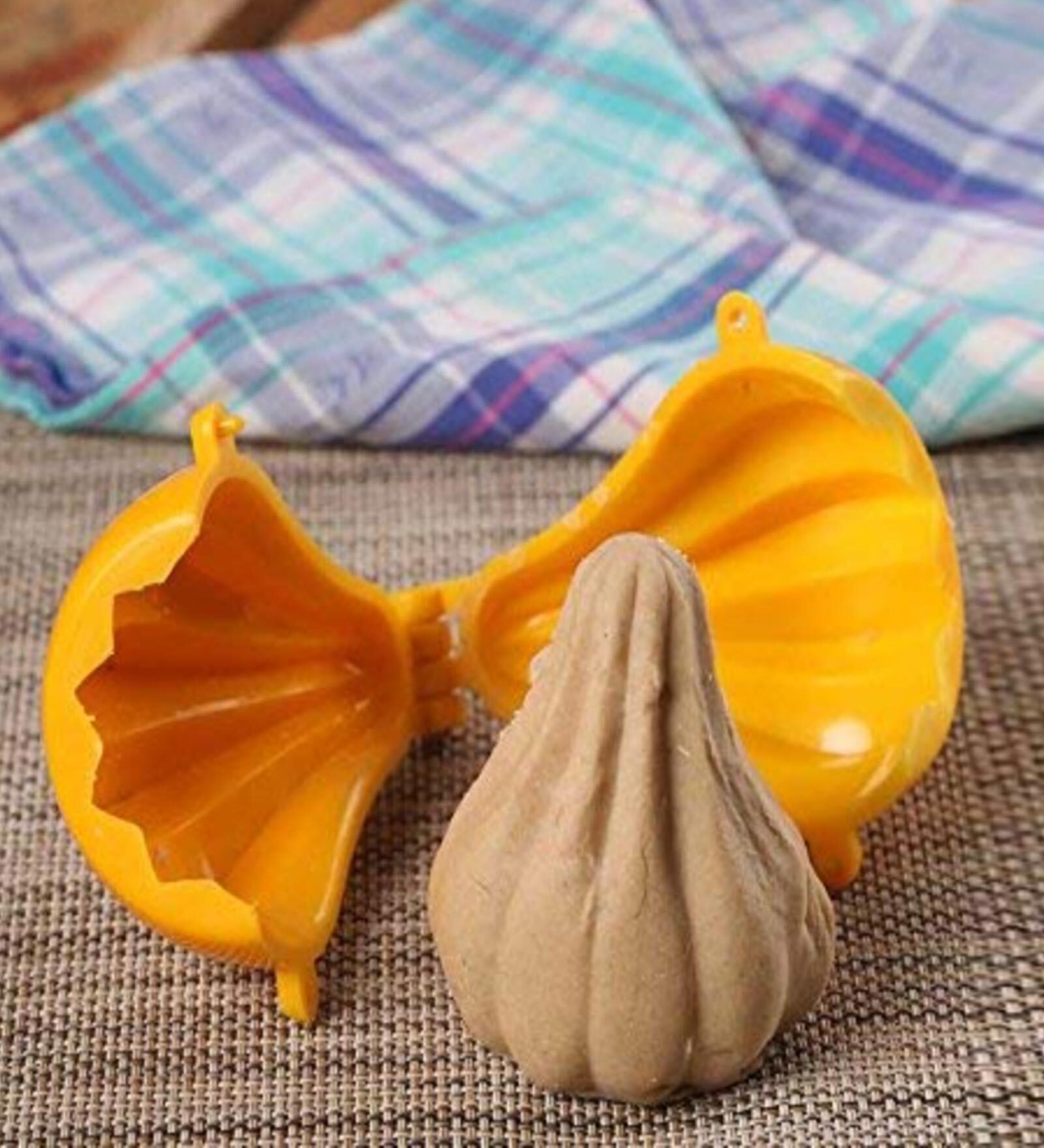 Moule à Snacks Indiens DS - 4 Pièces Pour Modak, Samosa, Kachori, Plastique Rouge/jaune