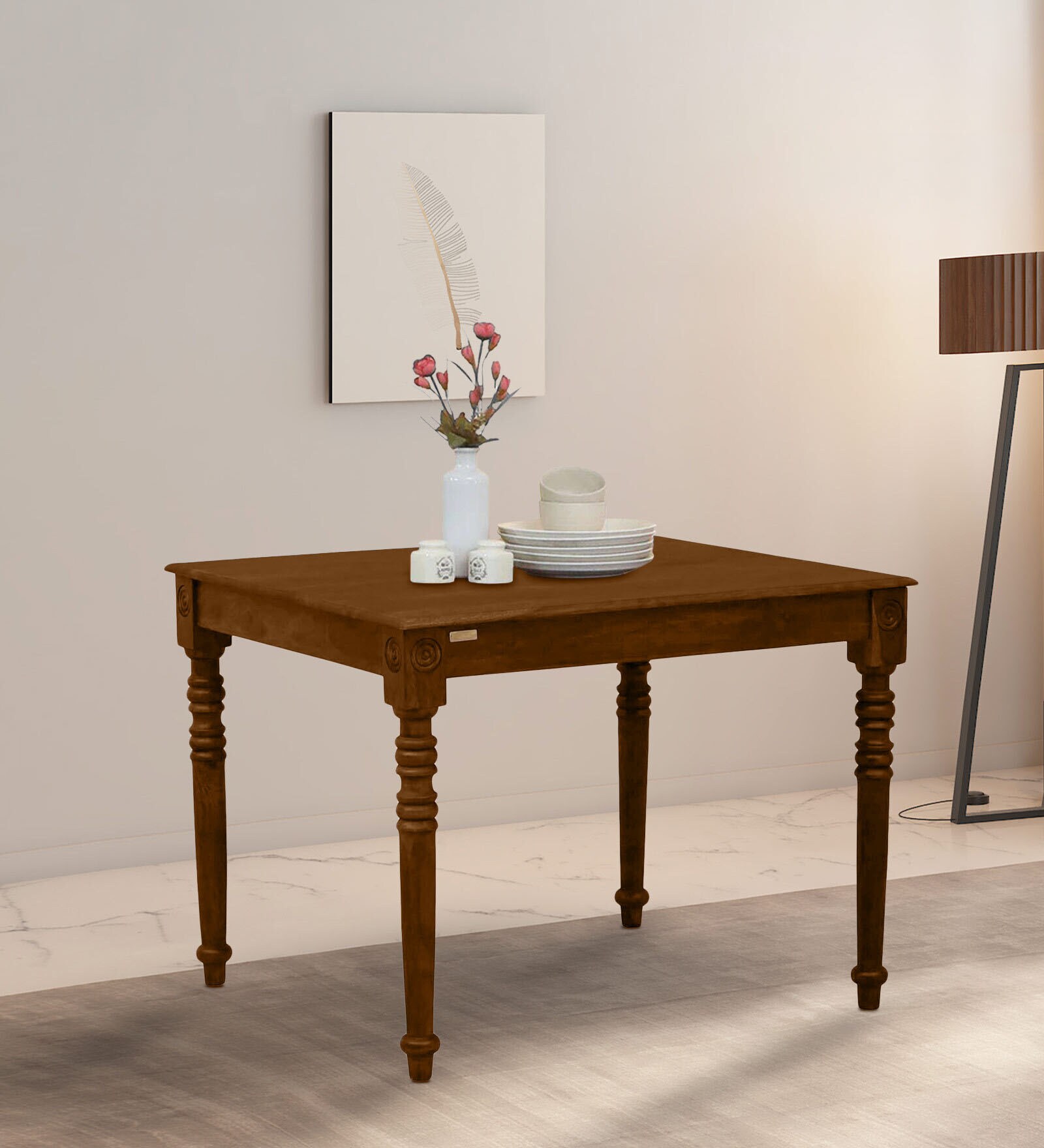 Buy Kamchini Sheesham Wood 4 Seater Dining Table In Scratch Resistant ...