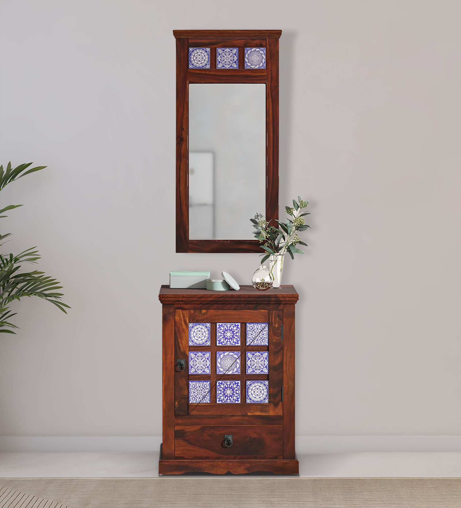 Kamchini Sheesham Wood Dresser in Scratch Resistant Honey Oak Finish