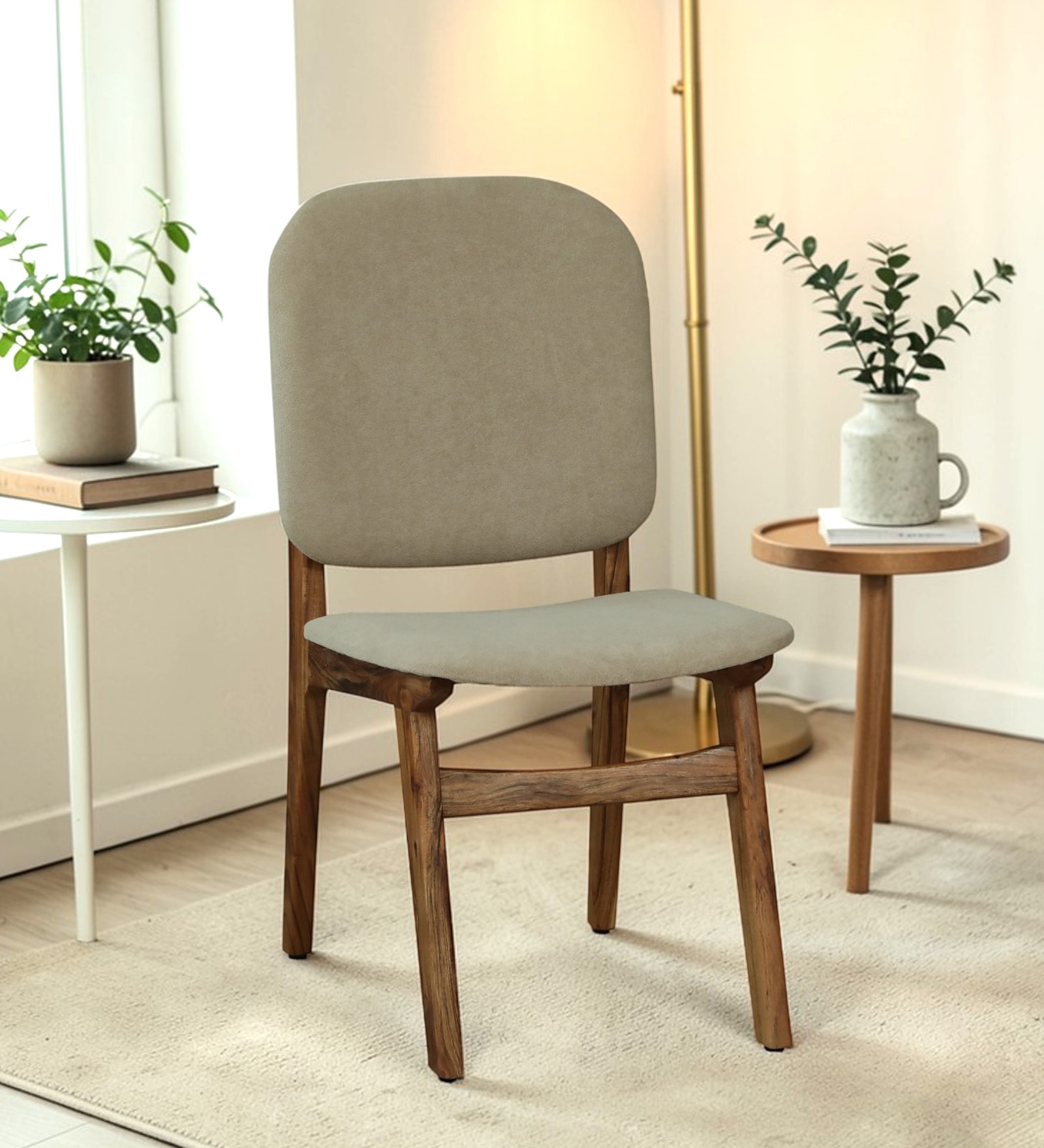 Kampen Acacia Wood Dining Chair In Natural Finish ( Set of 2 )