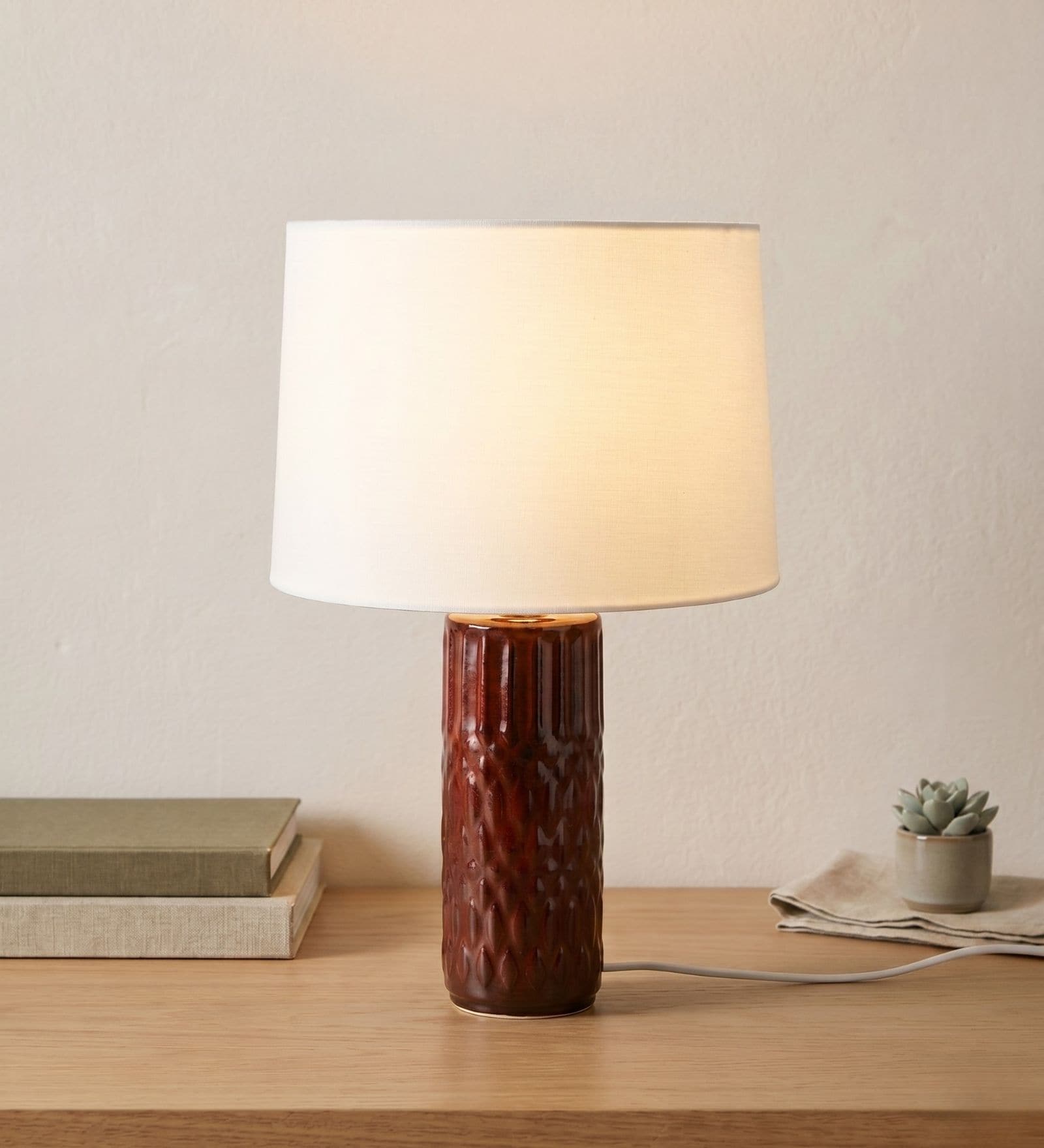 Off White Karah Artisan Ceramic Table Lamp