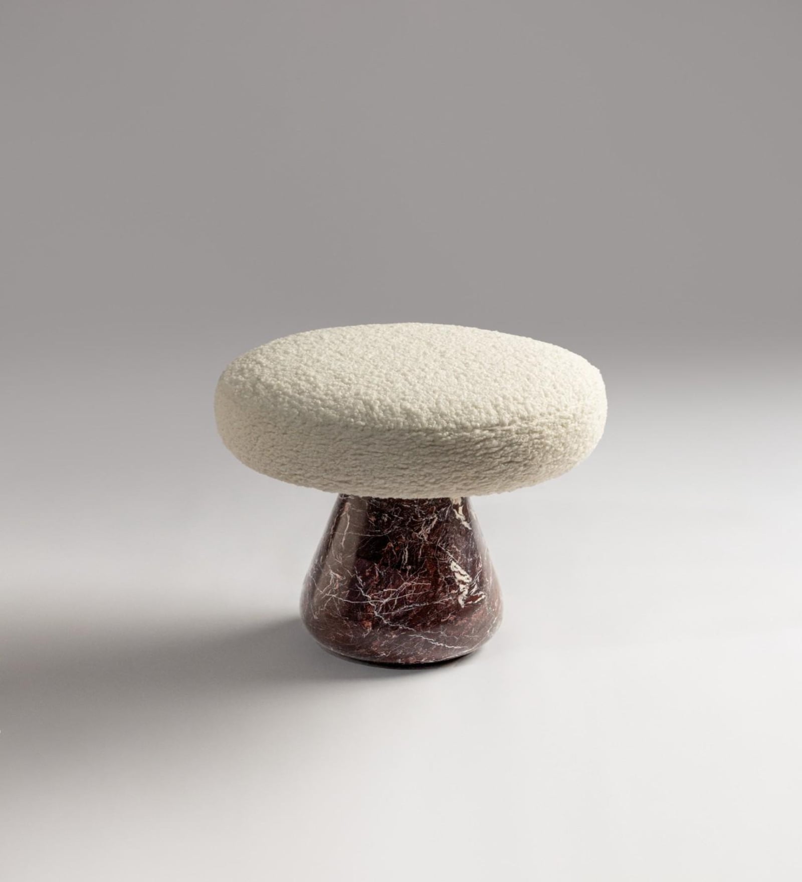 Kashmiri Kahwa Red Marble Stool In Red Finish