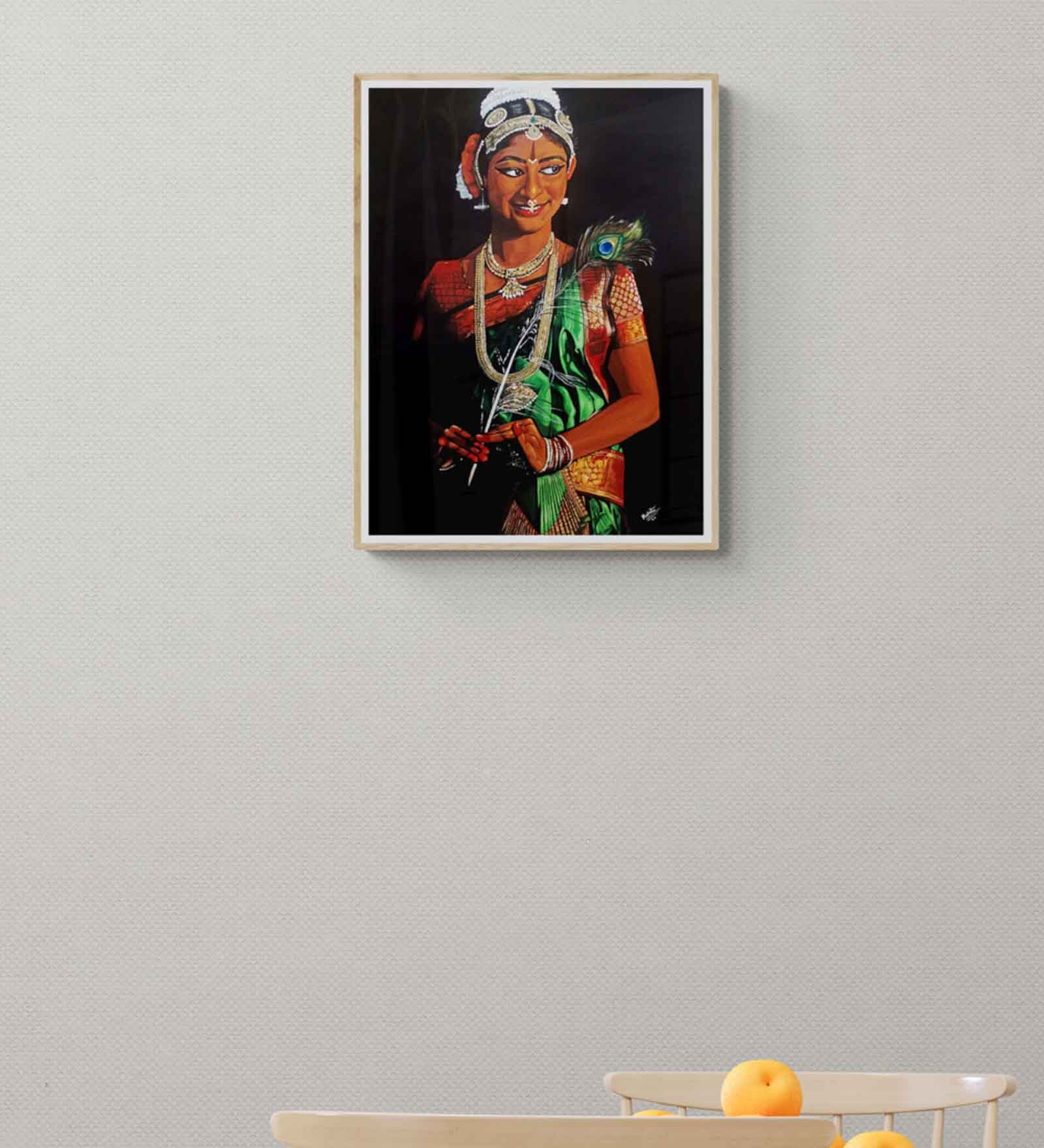 Kathak Dance Handmade Acrylic Paint On Canvas Unframed