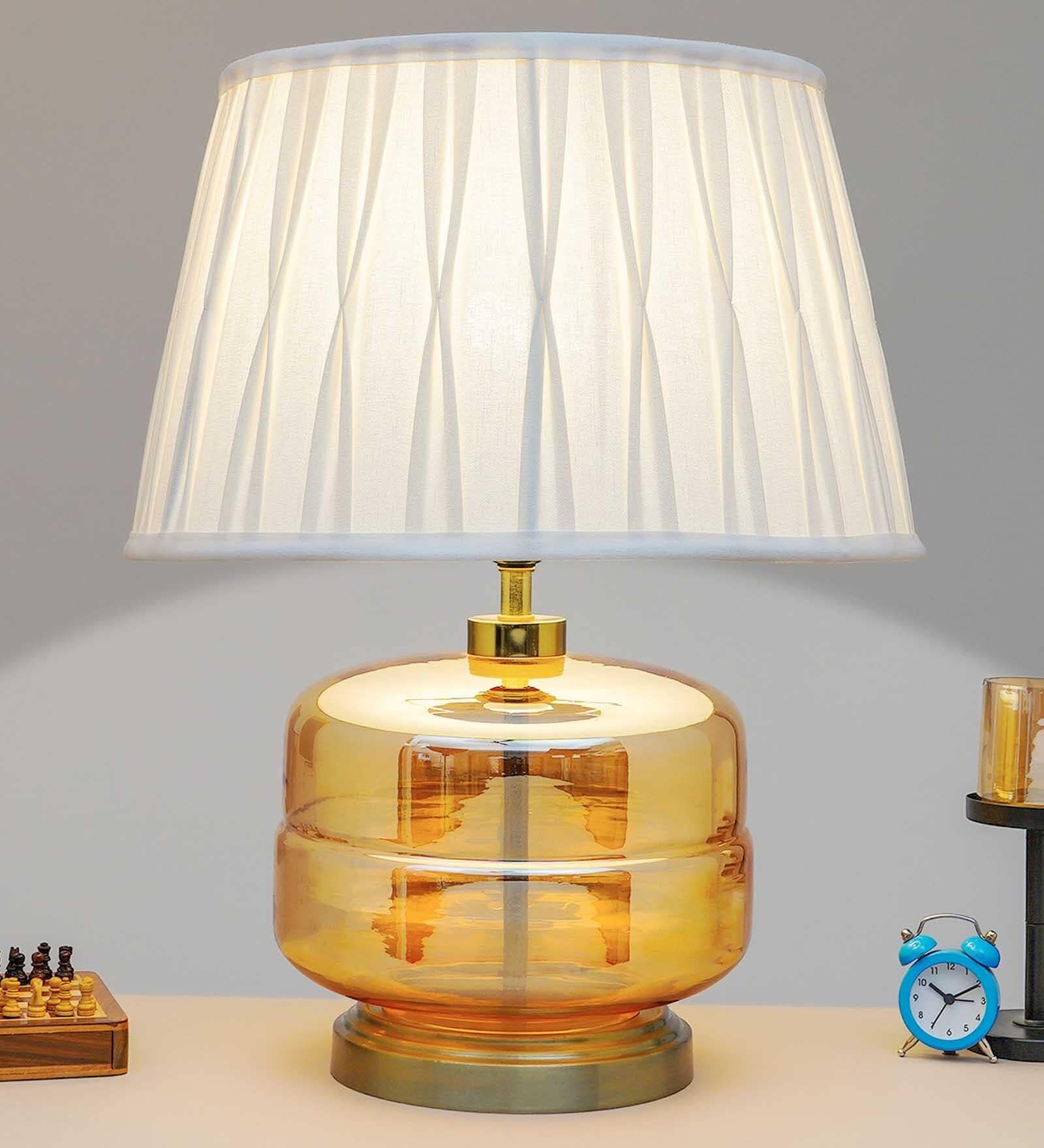 Buy Katherine Amber Glass Table Lamp By Kapoor LampShades at 39 OFF by