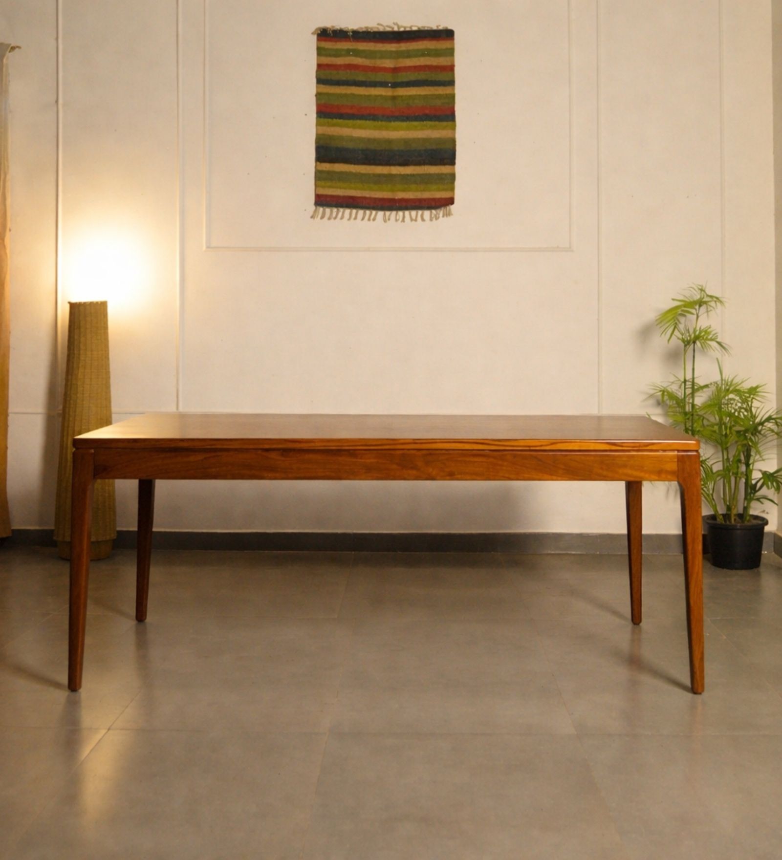 Kav 6 Seater Dining Table In Teakwood Finish