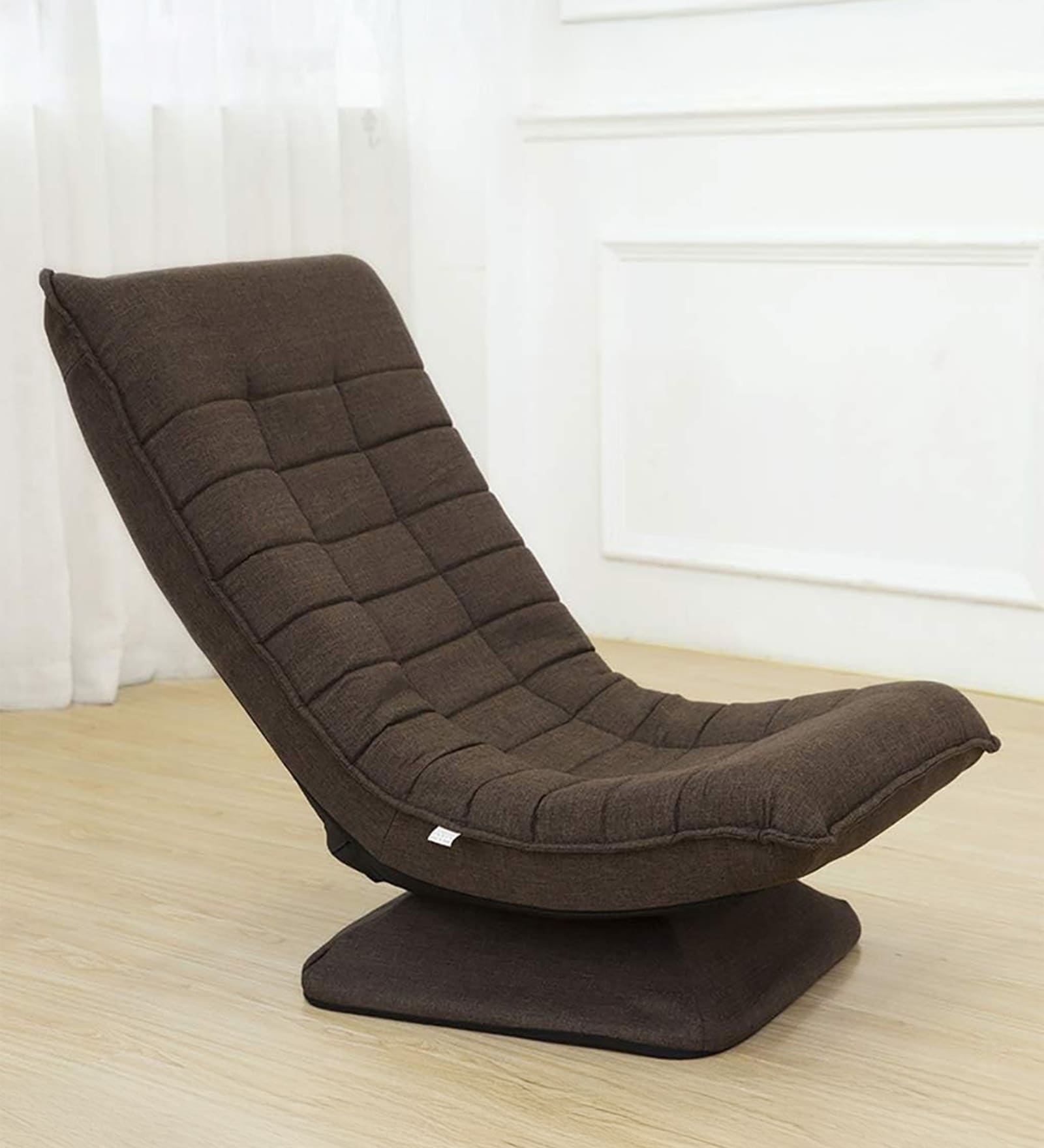 Nirvana Moon Fabric Swivel Chair With 360 Degree Rotation In Brown Colour