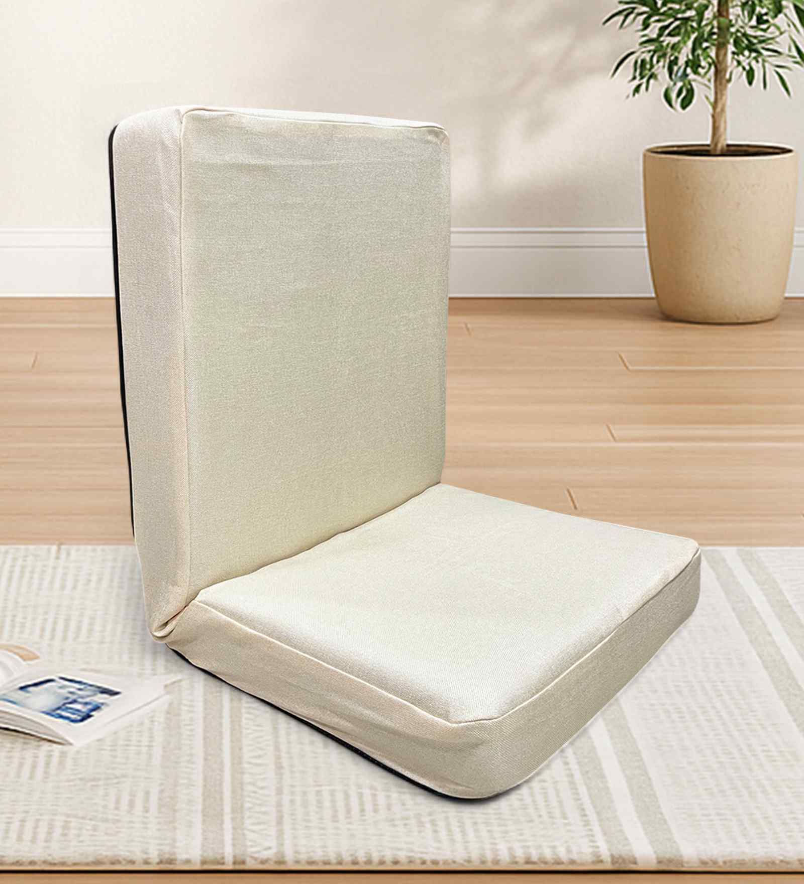 Buy Premium Quality Linen Fabric Lounge Chair With Back Support In ...