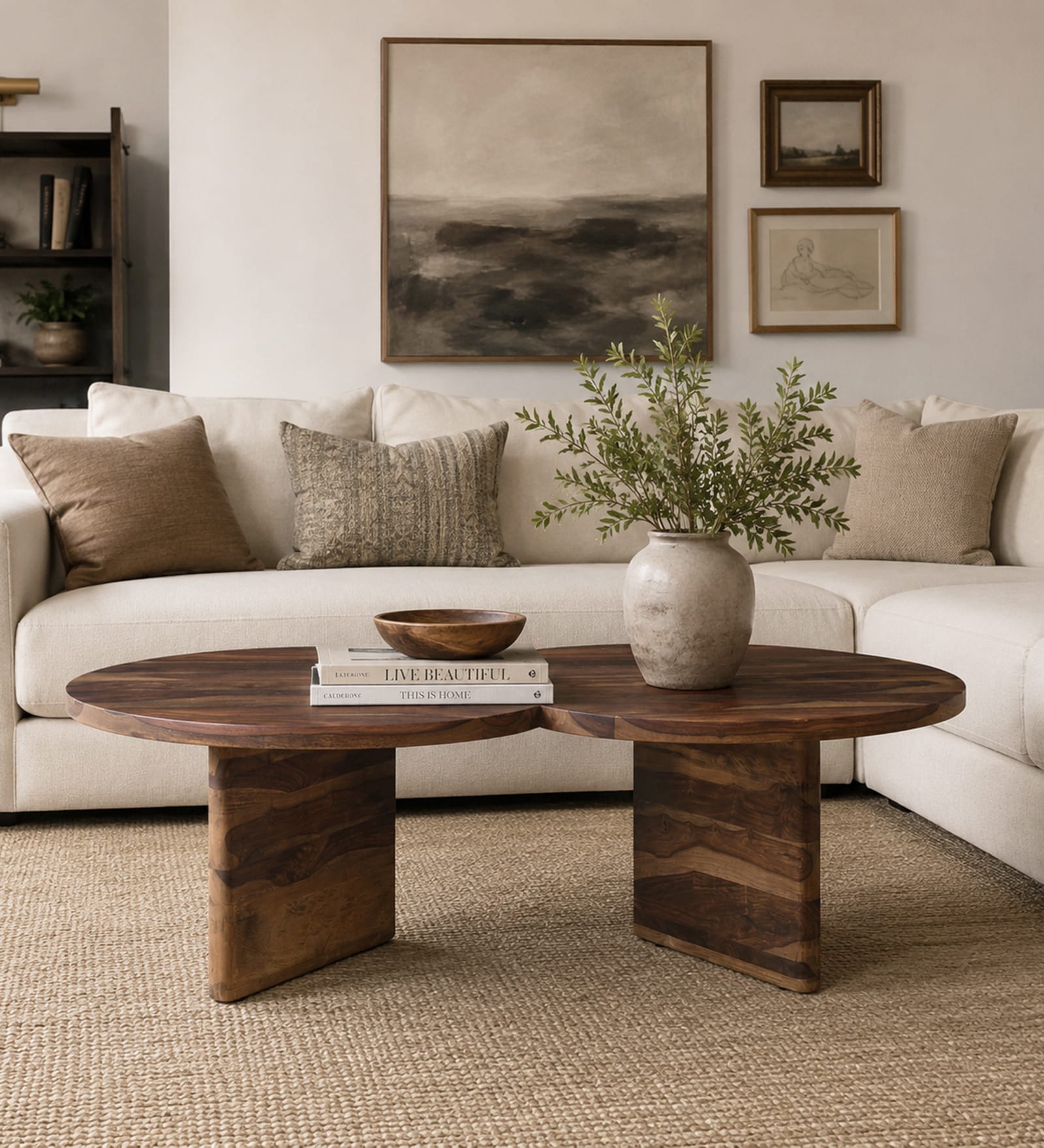 Kaya Sheesham Wood Coffee Table In Provincial Teak Finish