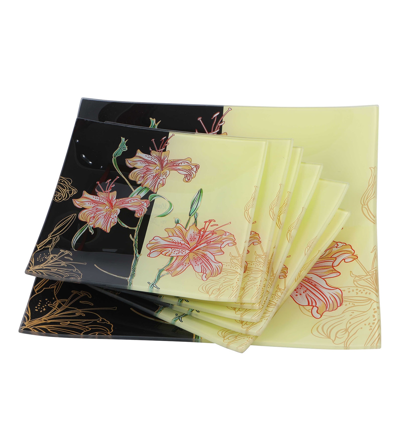 Kayesse 7 Piece Glass Snacks Set, Transparent