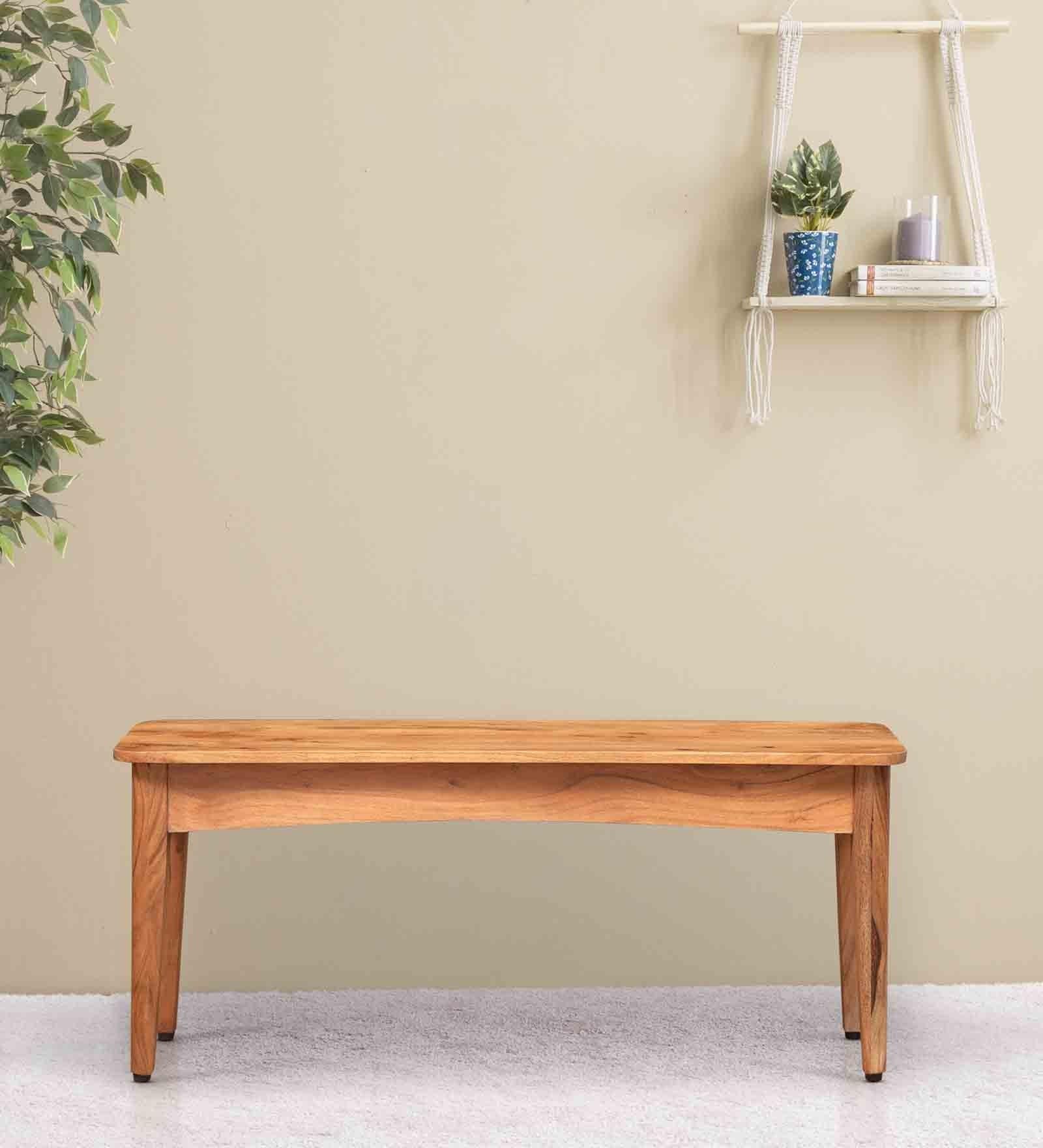 Kayra Solid Wood Dining Bench in Timeless Teak Finish