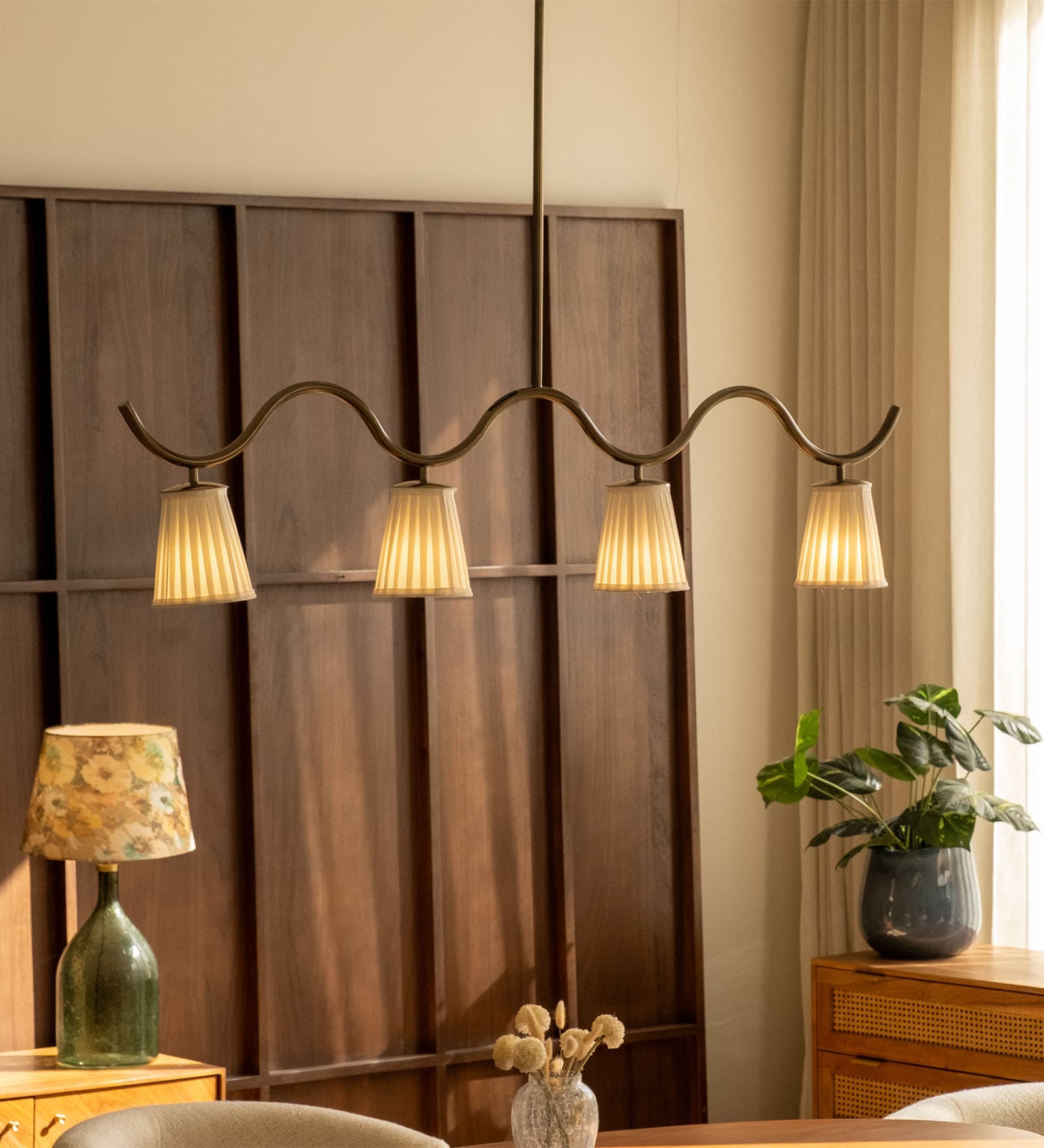 Brown Kaze Linear Chandelier