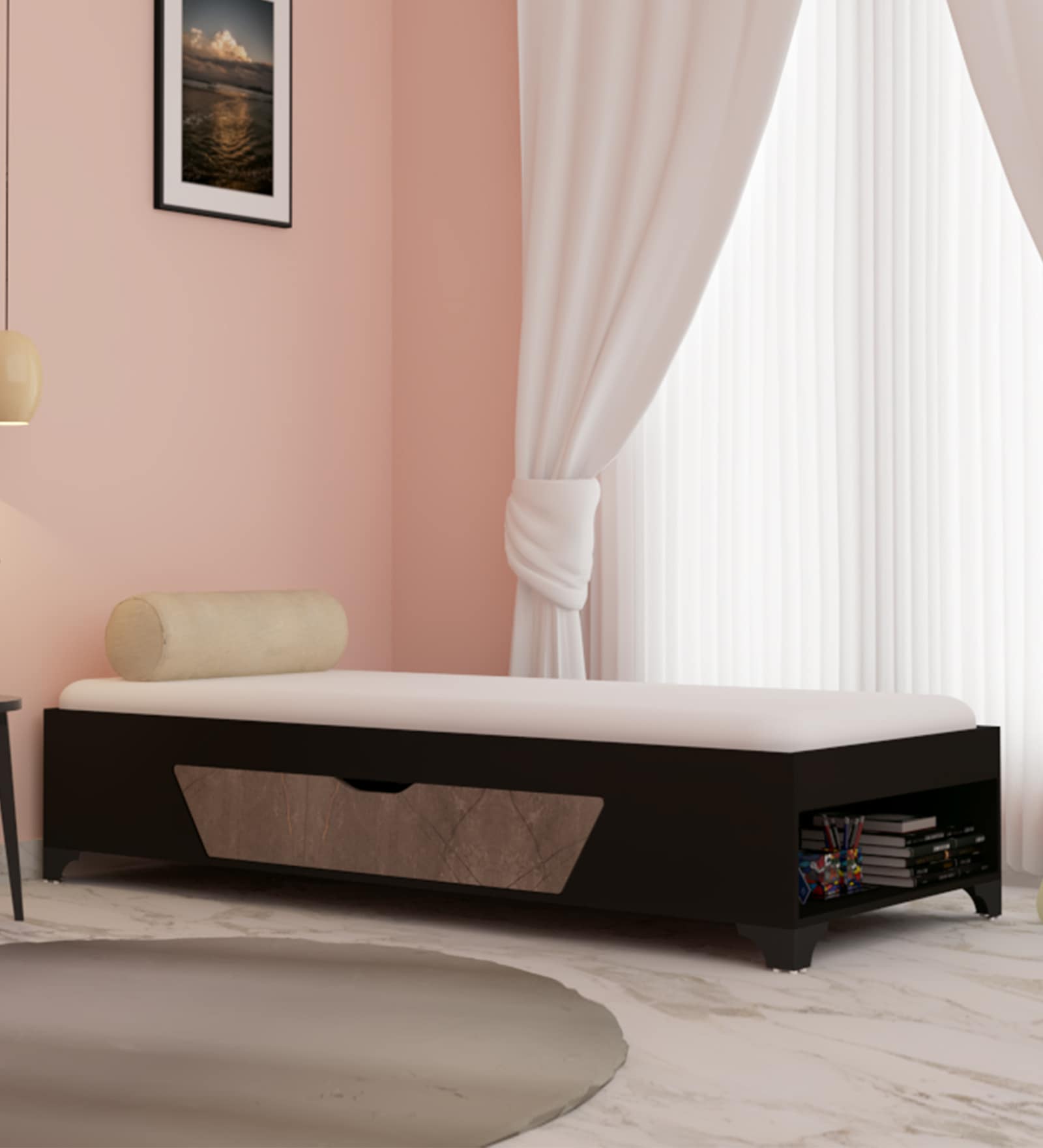 Kaze Single Bed in Wenge Finish