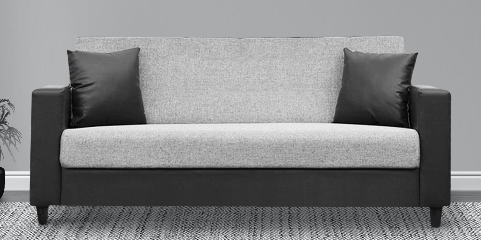 Kate 3 Seater Sofa in Grey & Black Colour