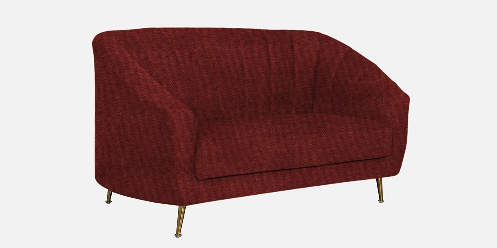Kaylee Chenille Fabric 2 Seater Sofa In Garnet Red Colour