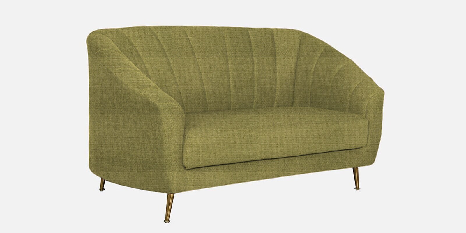 Kaylee Chenille Fabric 2 Seater Sofa In Olive Green Colour