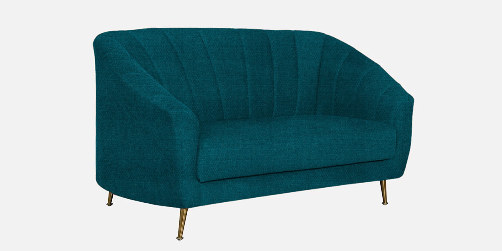 Kaylee Chenille Fabric 2 Seater Sofa In Teal Colour