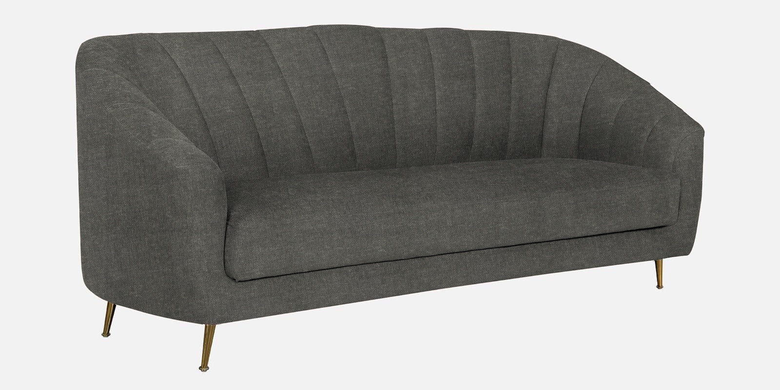 Kaylee Chenille Fabric 3 Seater Sofa In Steel Grey Colour