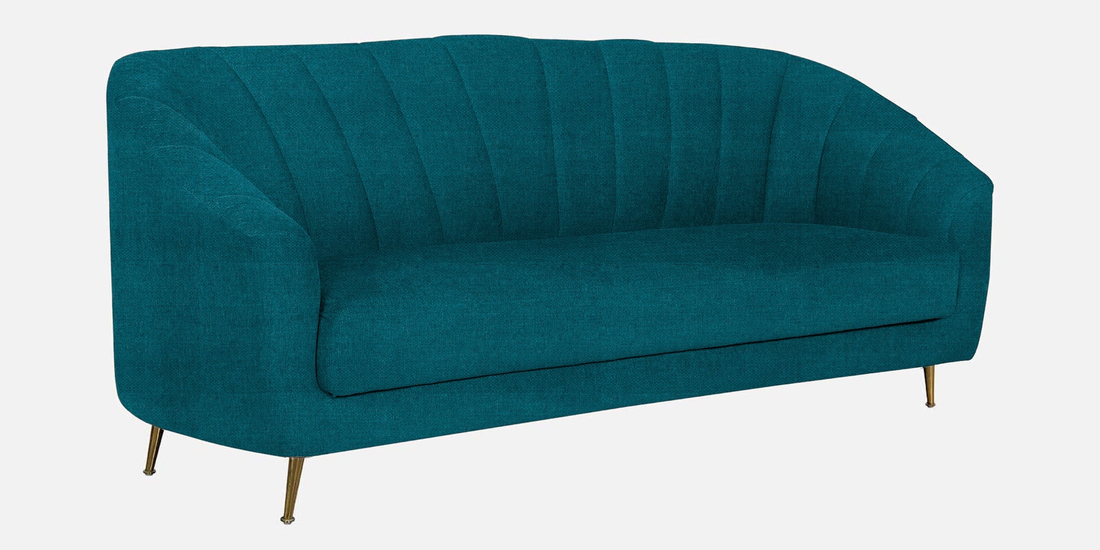 Kaylee Chenille Fabric 3 Seater Sofa In Teal Colour