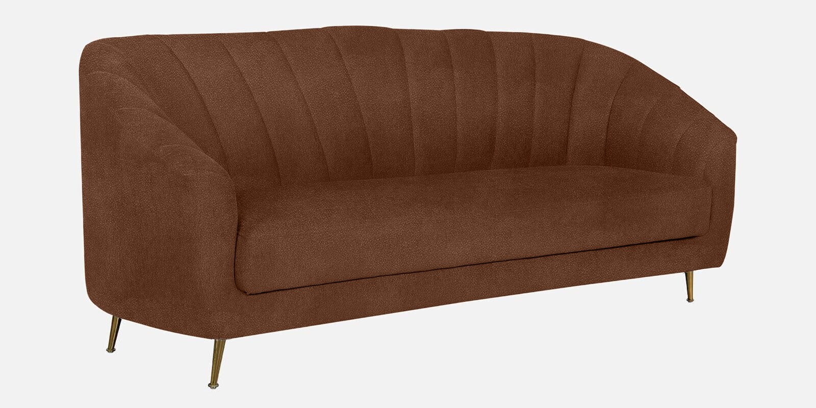 Kaylee Vegan Leather 3 Seater Sofa In Bright Brown Colour