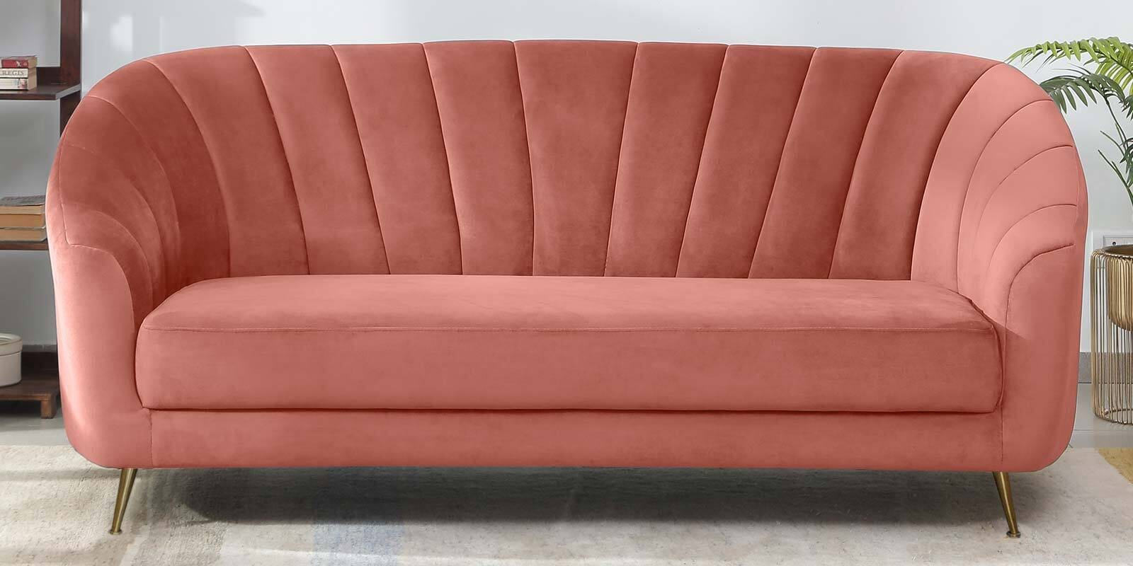 Kaylee Velvet 3 Seater Sofa In Blush Pink Colour
