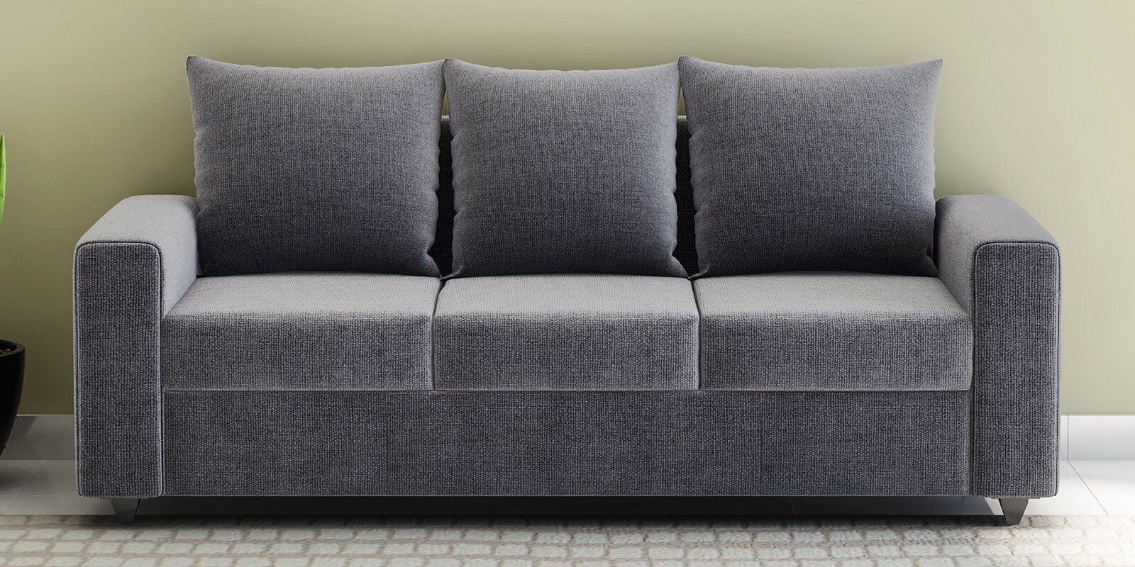 Buy Kayoto Three Seater Sofa in Grey Colour by Looking Good Furniture