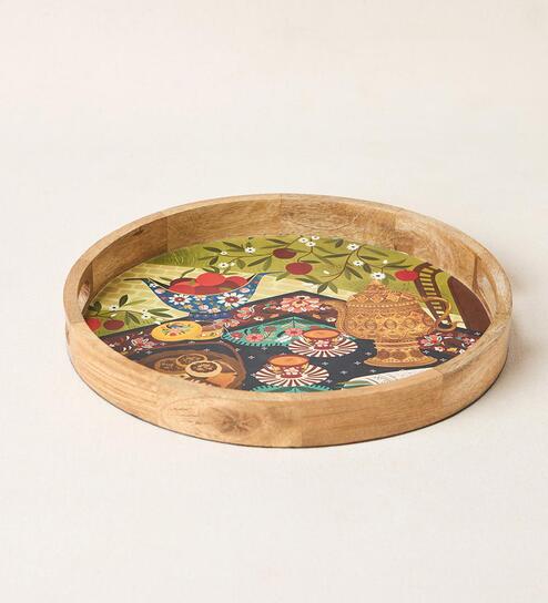 Kahwah Hour Wooden Serving Tray | Kashmir Trails