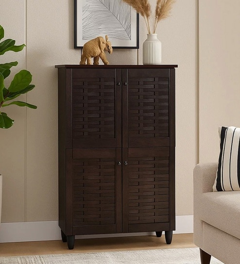 Kaira 4 Door Shoe Rack In Wenge Color