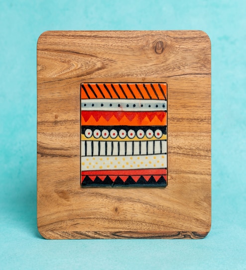 Kala Acacia Wood Riser with Ceramic & Metal Feet
