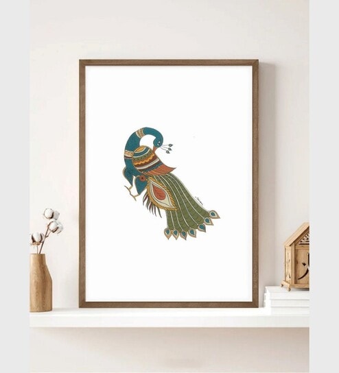 Kalamkari Peacock Wall Art