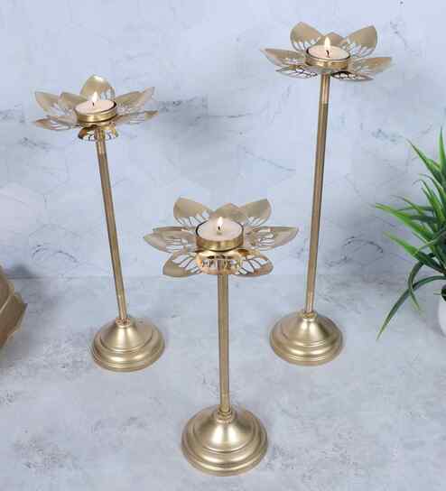 Kamal Cut Detachable Tealight Holders Set of 3