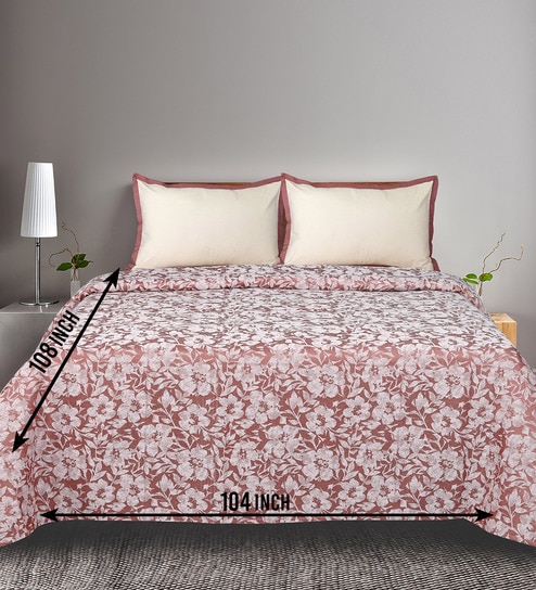 Purple Kanan Cotton Floral Breathable & Queen Size Bedsheet With 2 Pillow Covers