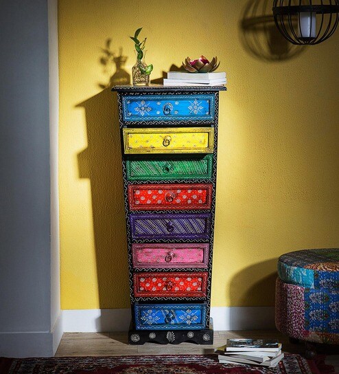 Buy Raaga Painted Chest Of Drawers By Mudramark Online Indian