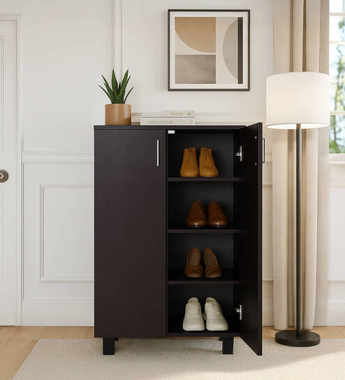 Karatsu 2 Door Shoe Cabinet in Wenge Finish