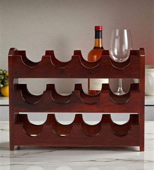Kassel 12 Bottle Wine Rack In Honey Finish