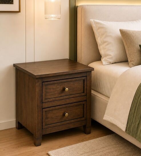Kavya Bedside Table In Black Finish