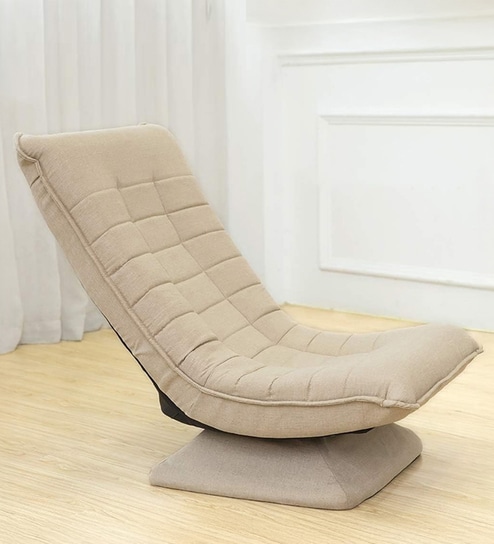  Nirvana Moon Fabric Swivel Chair With 360 Degree Rotation In Beige Colour