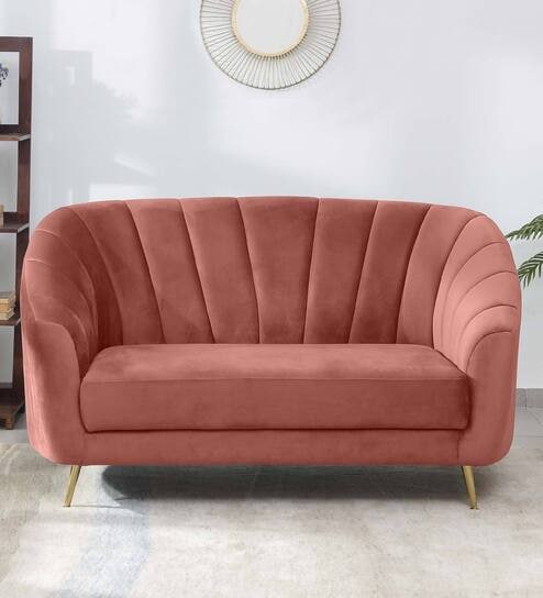 Kaylee Velvet 2 Seater Sofa In Blush Pink Colour