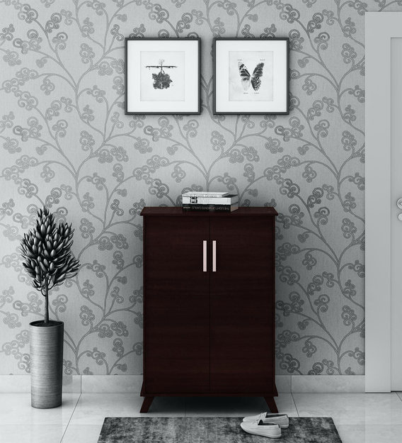 Buy Kairy 2 Door Shoe Cabinet In Wenge Finish By Mintwud Online Modern Shoe Cabinets Shoe Racks Furniture Pepperfry Product